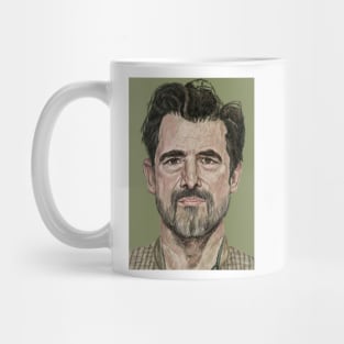 Claes Bang - colour cross-hatch portrait Mug